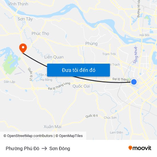 Phường Phú Đô to Sơn Đông map