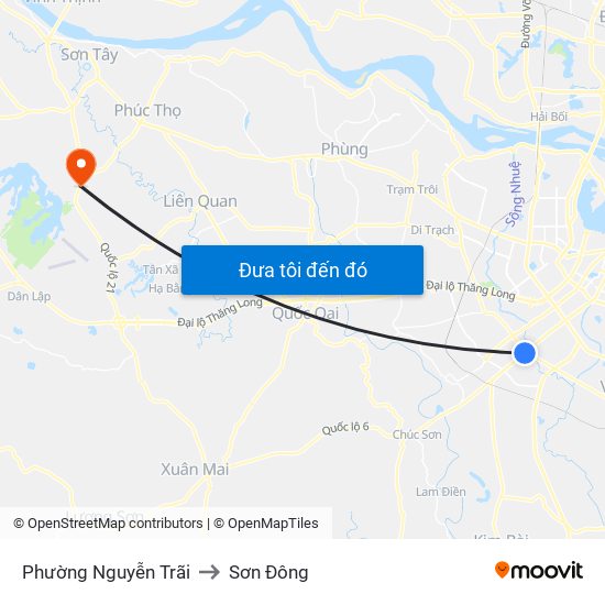 Phường Nguyễn Trãi to Sơn Đông map