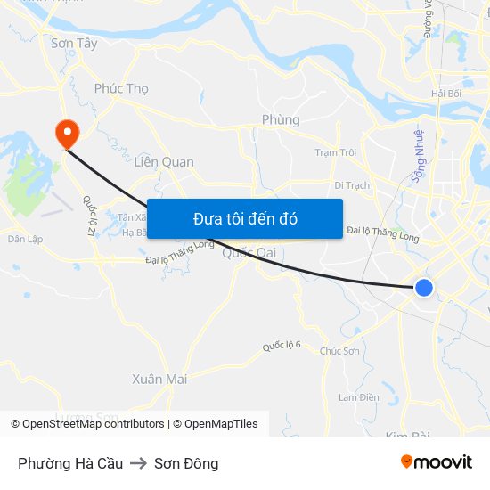 Phường Hà Cầu to Sơn Đông map