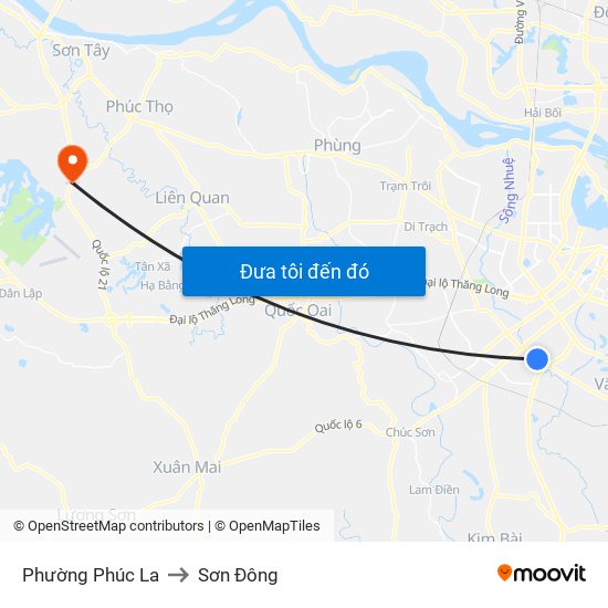 Phường Phúc La to Sơn Đông map