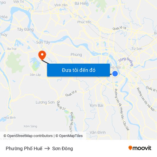 Phường Phố Huế to Sơn Đông map