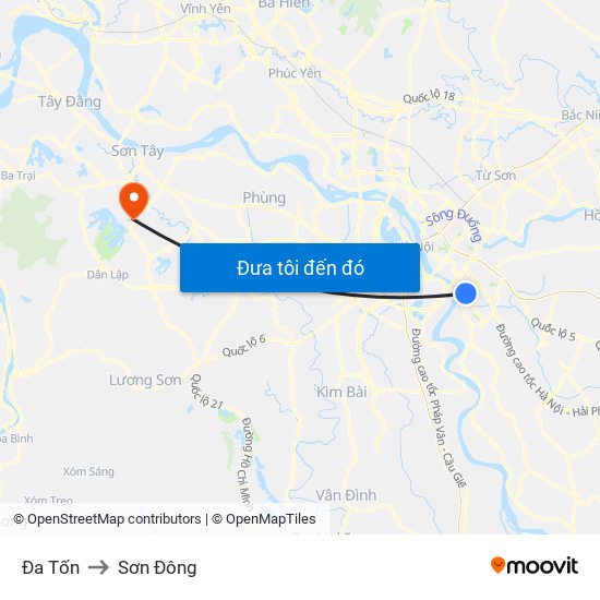 Đa Tốn to Sơn Đông map