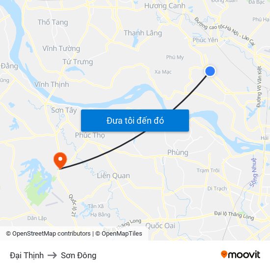 Đại Thịnh to Sơn Đông map