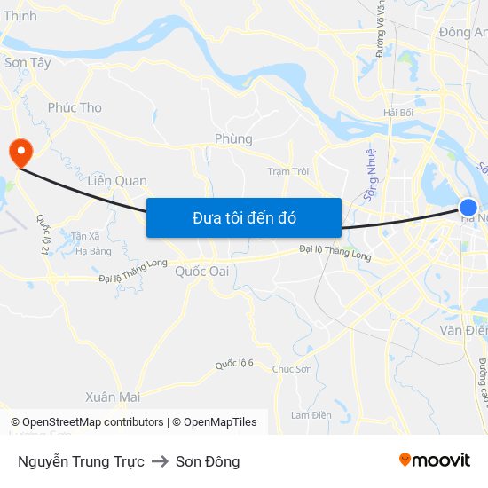 Nguyễn Trung Trực to Sơn Đông map