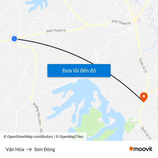 Vân Hòa to Sơn Đông map