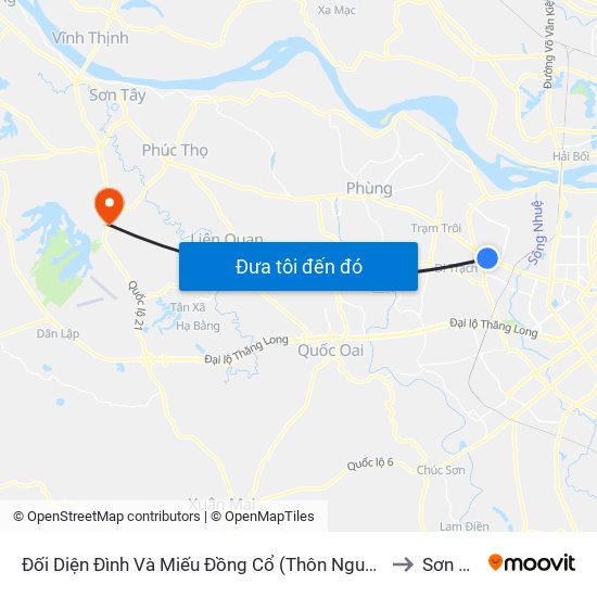 Đối Diện Đình Và Miếu Đồng Cổ (Thôn Nguyên Xá) - Đường 32 to Sơn Đông map