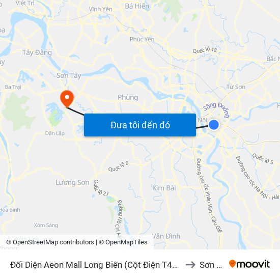 Đối Diện Aeon Mall Long Biên (Cột Điện T4a/2a-B Đường Cổ Linh) to Sơn Đông map