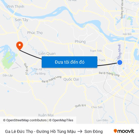 Ga Lê Đức Thọ - Đường Hồ Tùng Mậu to Sơn Đông map