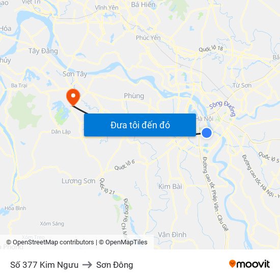 Số 377 Kim Ngưu to Sơn Đông map