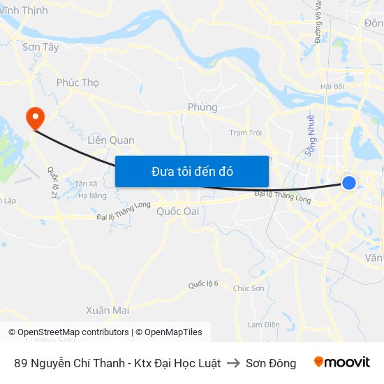 89 Nguyễn Chí Thanh - Ktx Đại Học Luật to Sơn Đông map