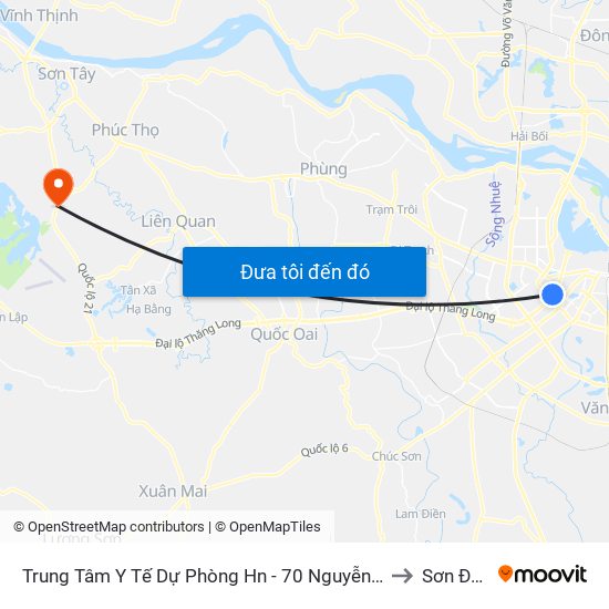Trung Tâm Y Tế Dự Phòng Hn - 70 Nguyễn Chí Thanh to Sơn Đông map