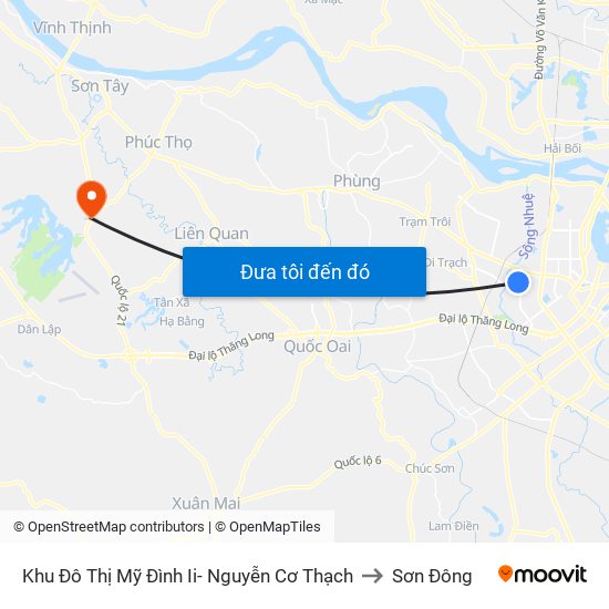 Khu Đô Thị Mỹ Đình Ii- Nguyễn Cơ Thạch to Sơn Đông map