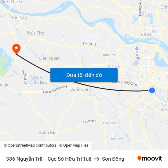 386 Nguyễn Trãi - Cục Sở Hữu Trí Tuệ to Sơn Đông map