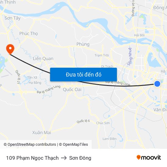109 Phạm Ngọc Thạch to Sơn Đông map