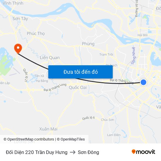 Đối Diện 220 Trần Duy Hưng to Sơn Đông map