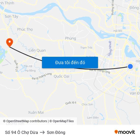 Số 94 Ô Chợ Dừa to Sơn Đông map