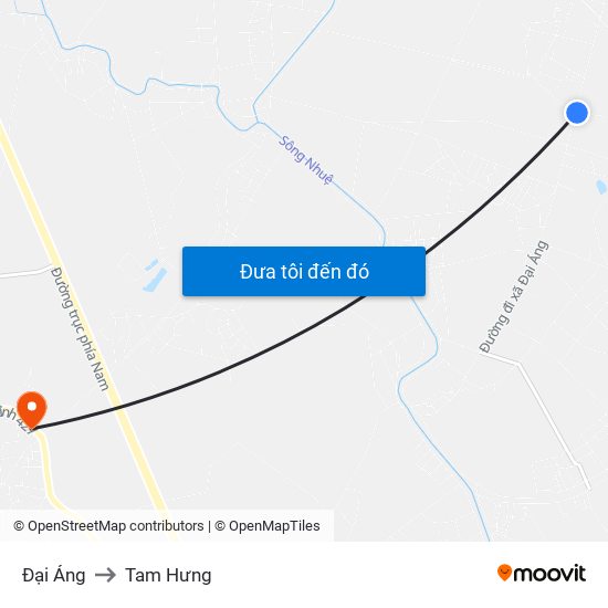 Đại Áng to Tam Hưng map