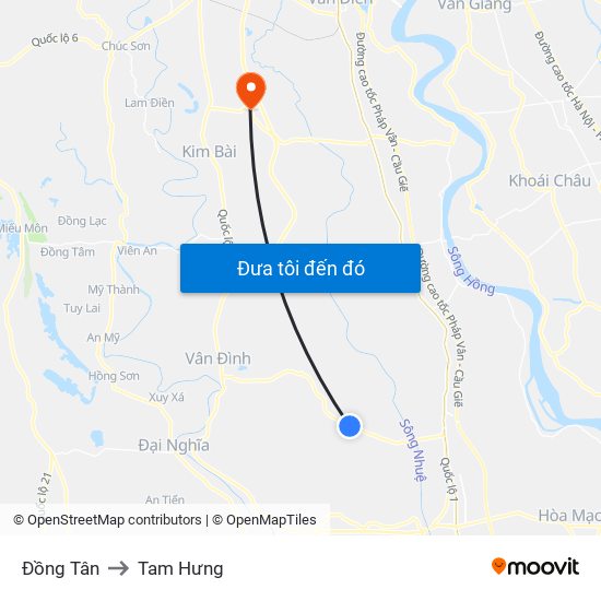 Đồng Tân to Tam Hưng map