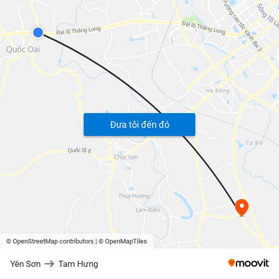 Yên Sơn to Tam Hưng map