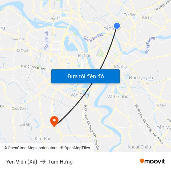 Yên Viên (Xã) to Tam Hưng map