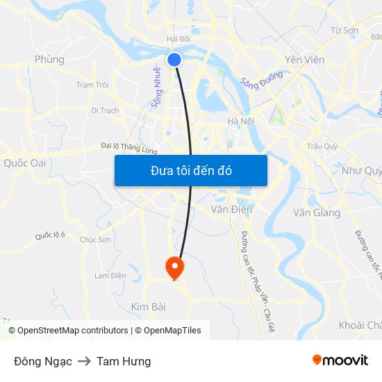 Đông Ngạc to Tam Hưng map