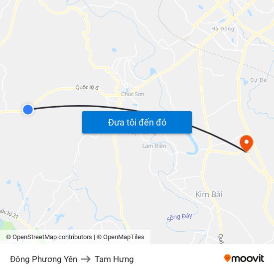 Đông Phương Yên to Tam Hưng map
