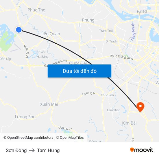 Sơn Đông to Tam Hưng map