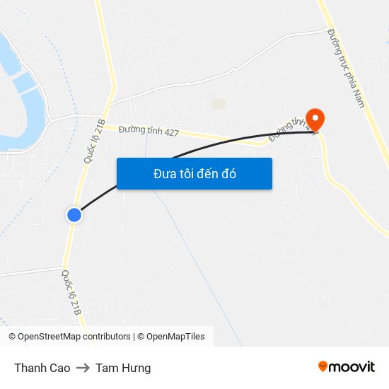 Thanh Cao to Tam Hưng map
