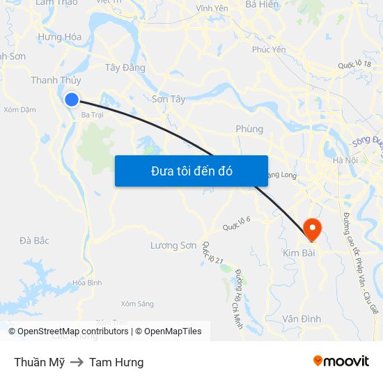 Thuần Mỹ to Tam Hưng map