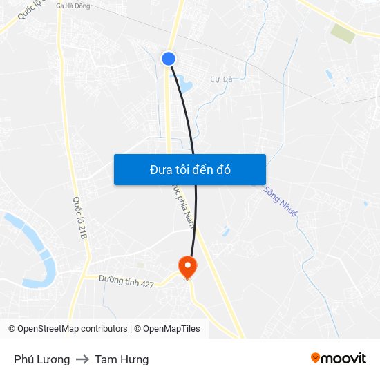 Phú Lương to Tam Hưng map