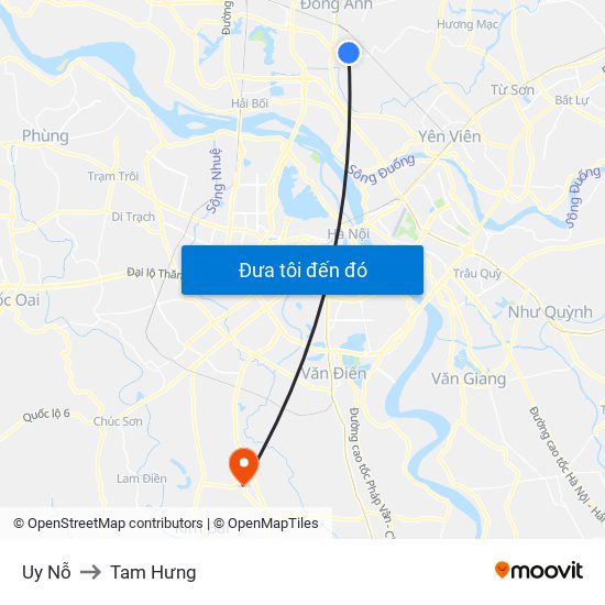 Uy Nỗ to Tam Hưng map