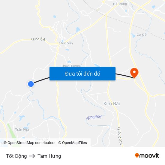 Tốt Động to Tam Hưng map