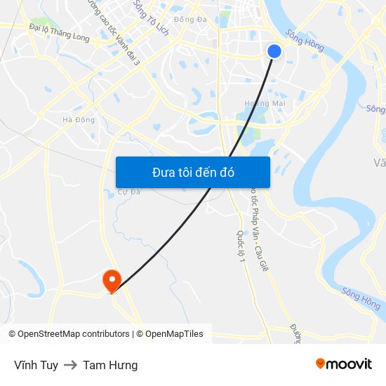Vĩnh Tuy to Tam Hưng map