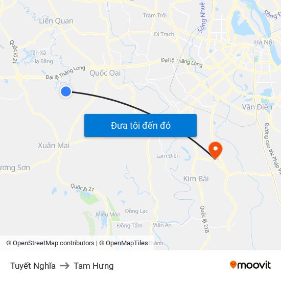 Tuyết Nghĩa to Tam Hưng map