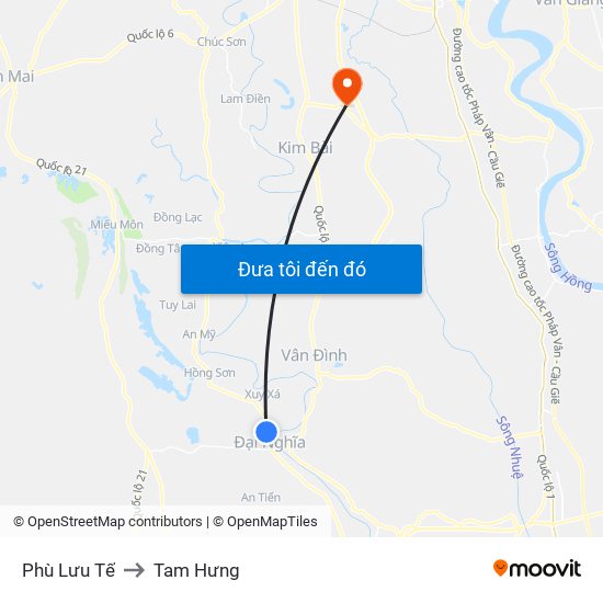Phù Lưu Tế to Tam Hưng map