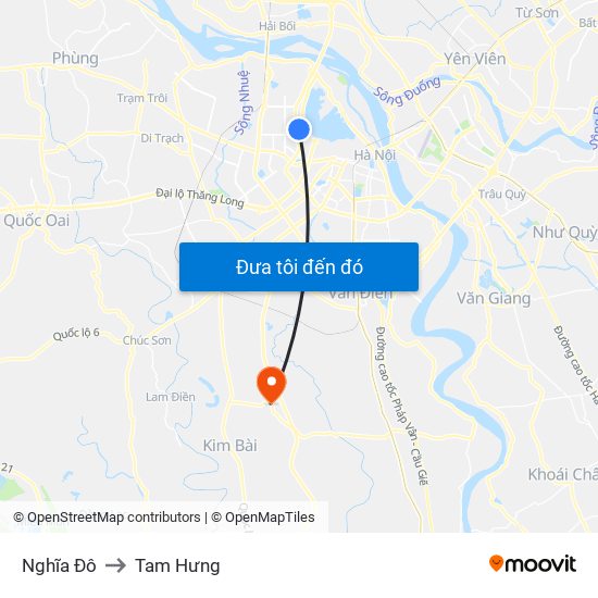 Nghĩa Đô to Tam Hưng map