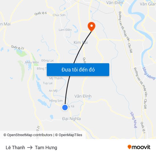 Lê Thanh to Tam Hưng map