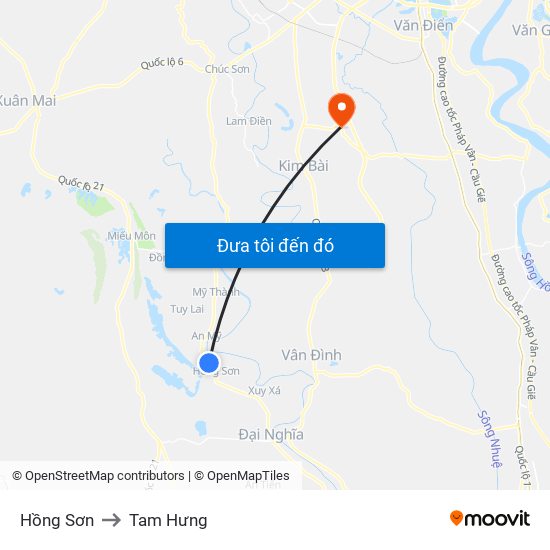 Hồng Sơn to Tam Hưng map