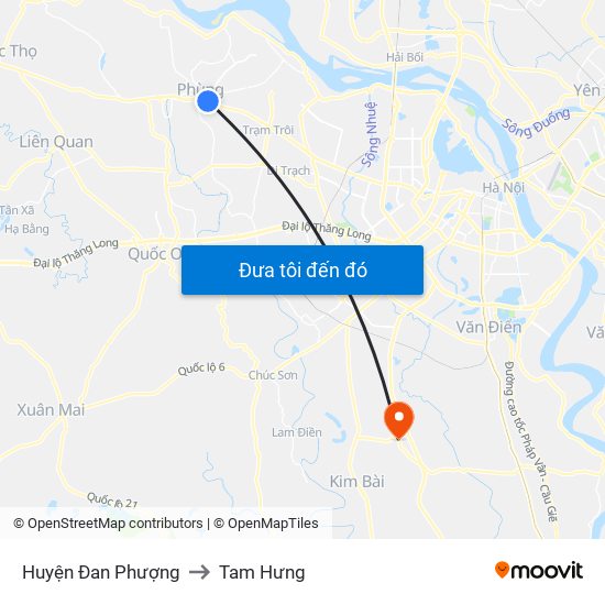 Huyện Đan Phượng to Tam Hưng map