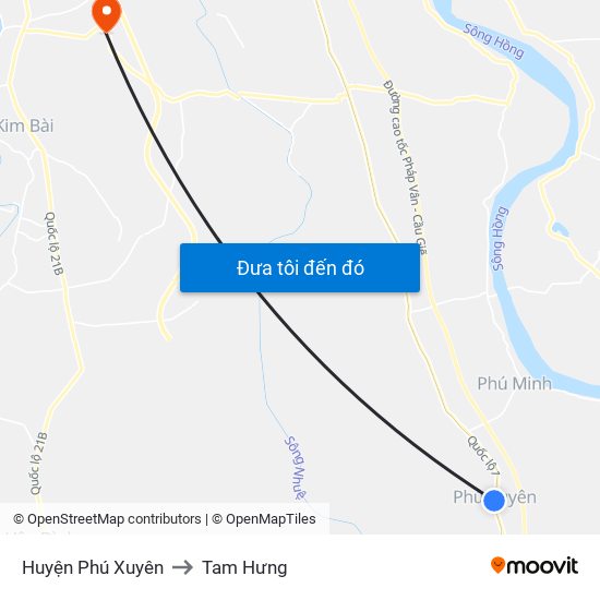 Huyện Phú Xuyên to Tam Hưng map