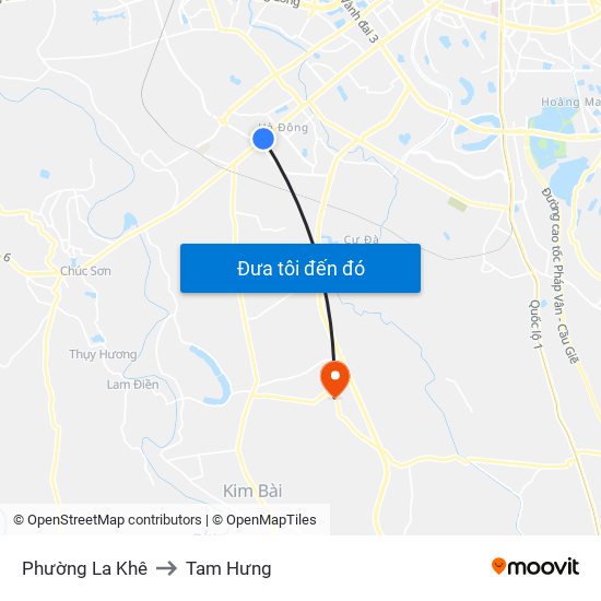 Phường La Khê to Tam Hưng map