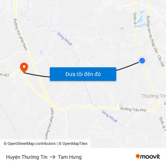 Huyện Thường Tín to Tam Hưng map