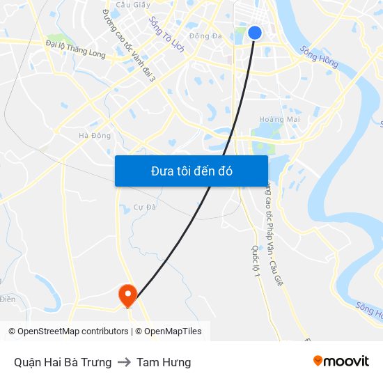 Quận Hai Bà Trưng to Tam Hưng map