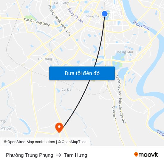 Phường Trung Phụng to Tam Hưng map