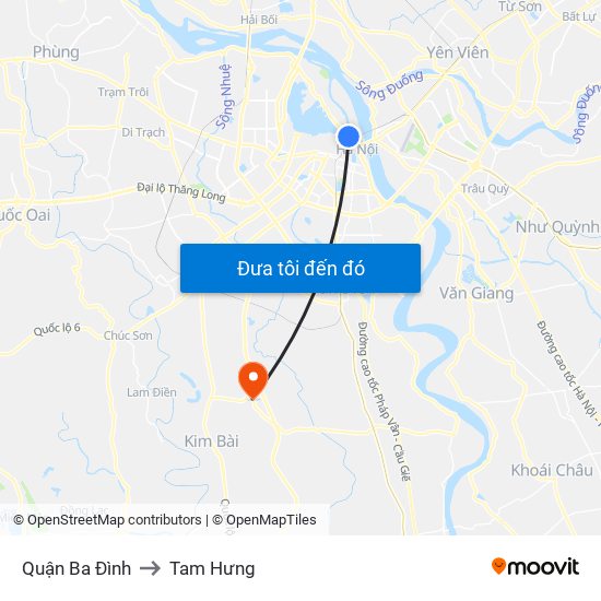 Quận Ba Đình to Tam Hưng map