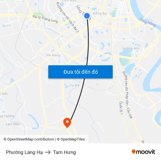 Phường Láng Hạ to Tam Hưng map