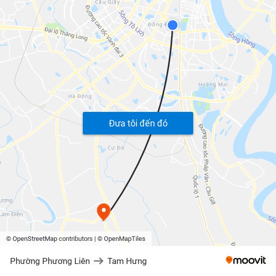 Phường Phương Liên to Tam Hưng map