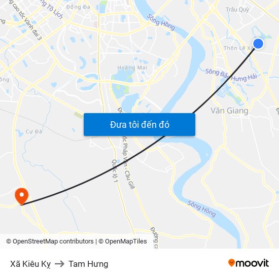 Xã Kiêu Kỵ to Tam Hưng map