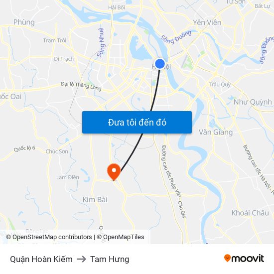 Quận Hoàn Kiếm to Tam Hưng map