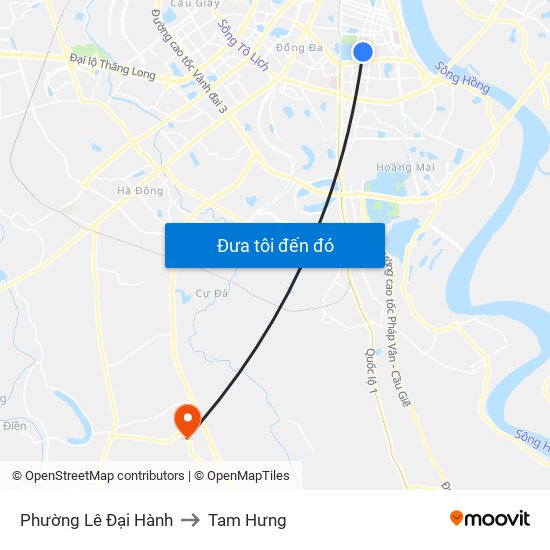 Phường Lê Đại Hành to Tam Hưng map